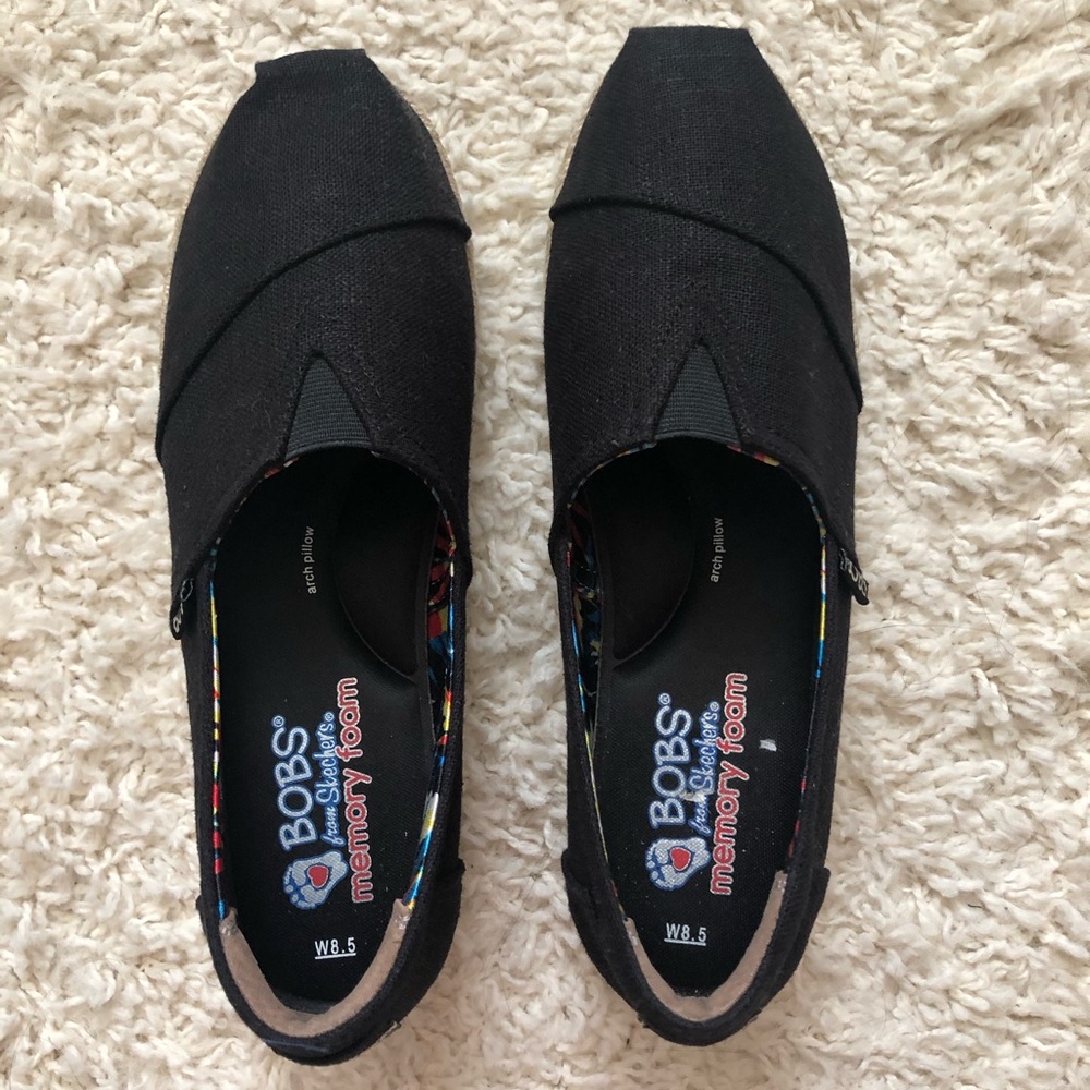Bobs by Sketchers Memory Foam wedge  BLACK